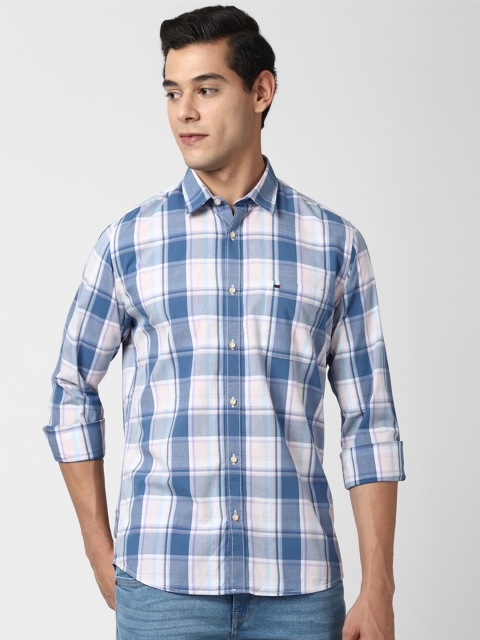 

Peter England Casuals Men Blue Slim Fit Checked Casual Shirt