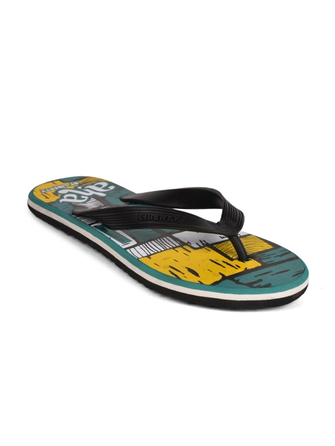 

Liberty Men Green & Yellow Printed Thong Flip-Flops