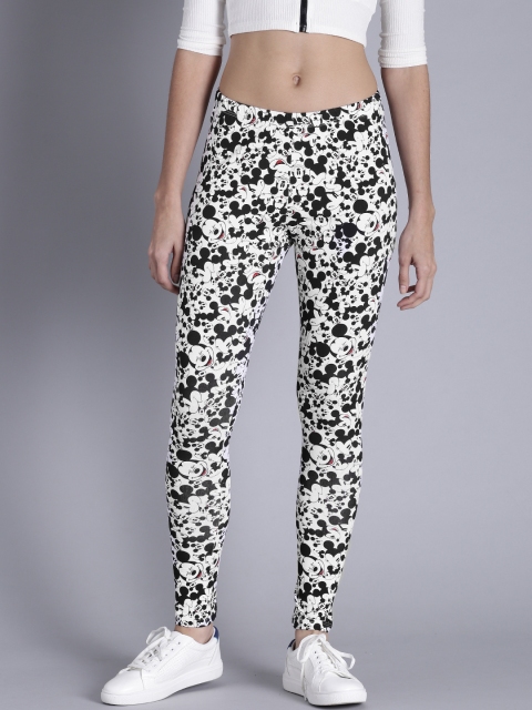 

Kook N Keech Disney White & Black Printed Leggings