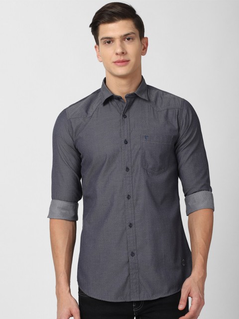 

VAN HEUSEN DENIM LABS Men Grey Slim Fit Casual Shirt
