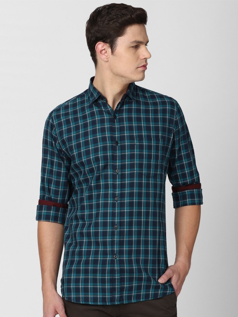 

Van Heusen Sport Men Green Slim Fit Tartan Checks Checked Casual Shirt