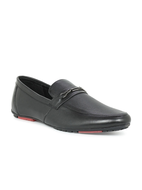 

PRIVO Men Black Leather Loafers