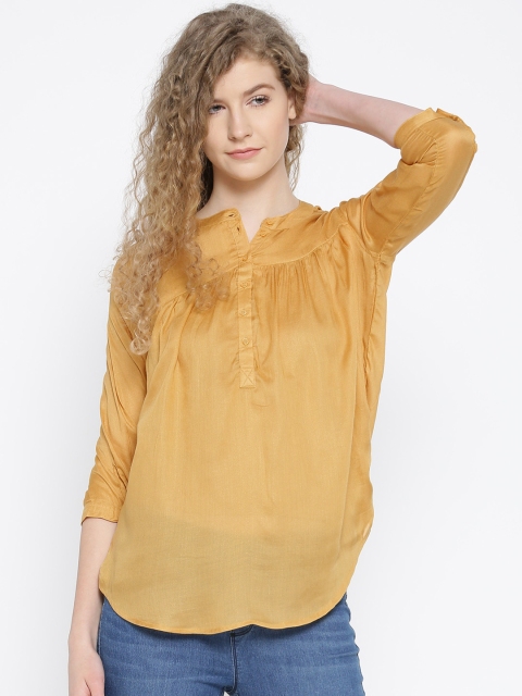 

Fame Forever by Lifestyle Women Mustard Brown Solid Top