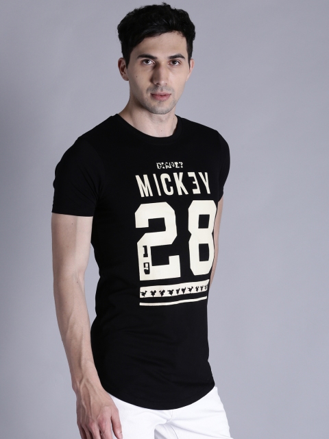 

Kook N Keech Disney Men Black Printed Longline T-shirt