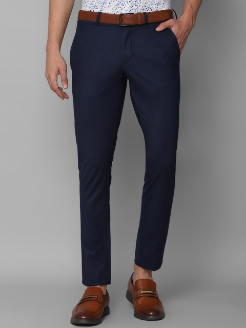 

Allen Solly Men Navy Blue Self Design Slim Fit Trousers