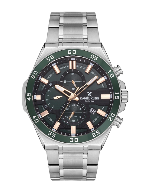 

Daniel Klein Men Green Dial & Silver Toned Stainless Steel Bracelet Style Straps Analogue Watch