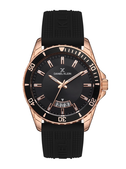 

Daniel Klein Men Rose Gold-Toned Dial & Black Straps Analogue Watch DK 1 13085-3