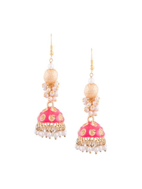 

Kshitij Jewels Pink Contemporary Jhumkas Earrings