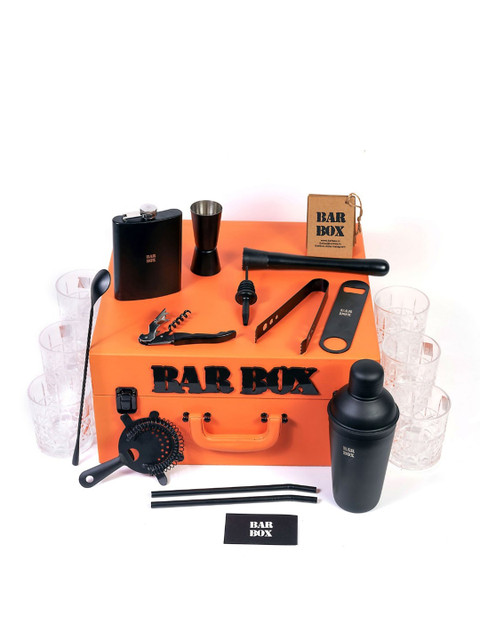 

BAR BOX Set of 15 Orange & Black Solid Steel Bar Box Accessories