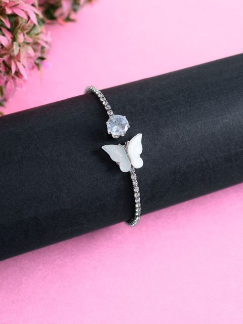 

Golden Peacock Girls White Bracelet, Silver