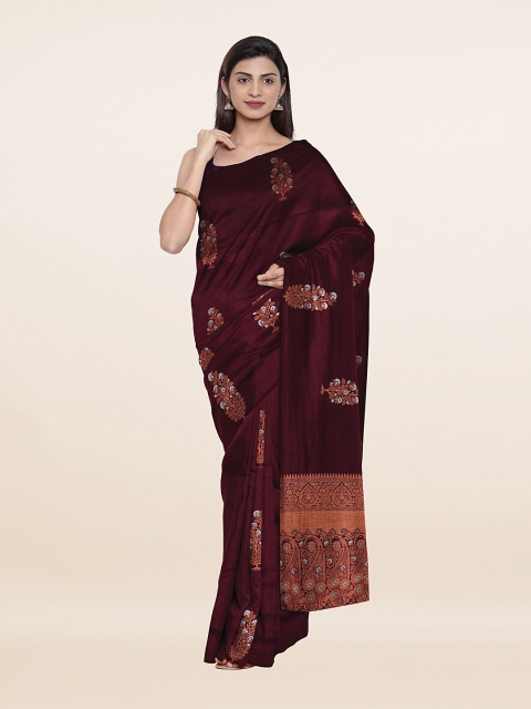 

Pothys Purple & Copper-Toned Woven Design Zari Art Silk Saree