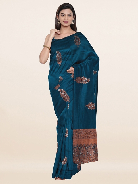 

Pothys Blue & Brown Woven Design Zari Art Silk Saree