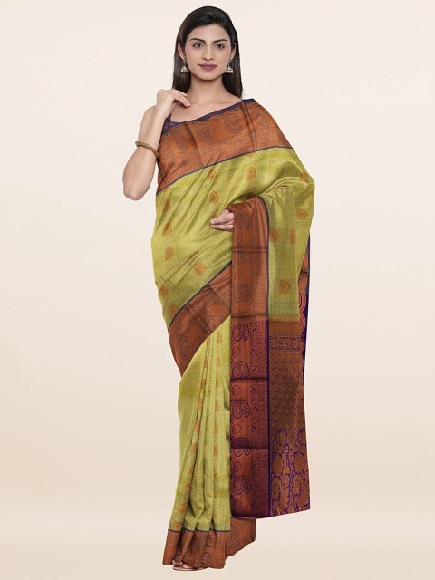 

Pothys Green & Copper-Toned Woven Design Zari Art Silk Saree