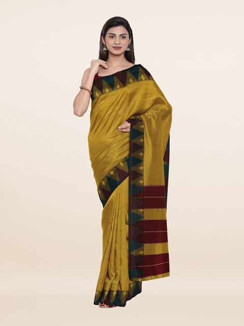 

Pothys Yellow & Brown Art Silk Saree