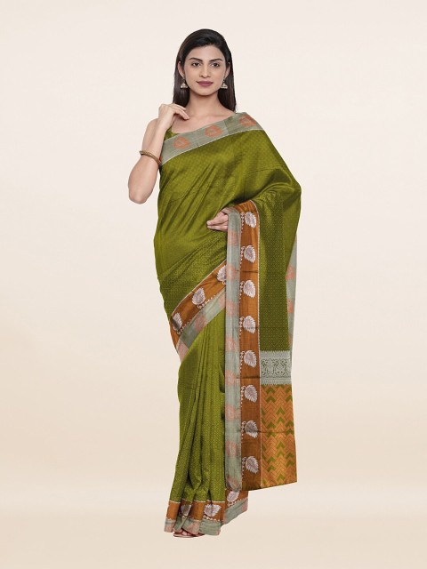

Pothys Green & Mustard Woven Design Zari Art Silk Saree