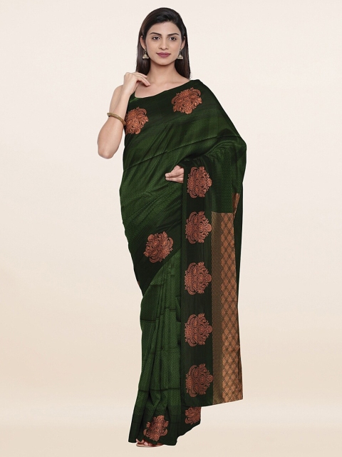 

Pothys Green & Copper-Toned Zari Art Silk Saree