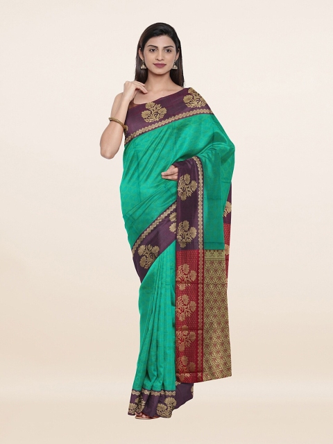 

Pothys Green & Gold-Toned Woven Design Zari Art Silk Saree