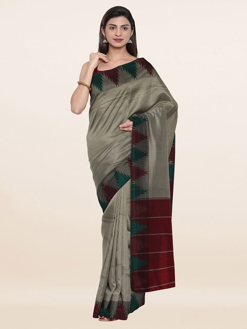 

Pothys Grey & Maroon Zari Art Silk Saree