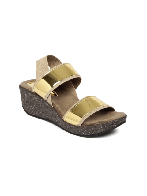

Catwalk Women Gold-Toned Colourblocked Wedges