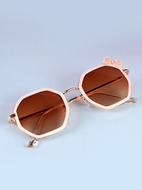 

DukieKooky Kids Brown Lens & Rose Gold-Toned Sunglass with UV Protected Lens-DKSG347a