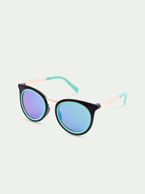 

DukieKooky Kids Blue Lens & Black Wayfarer Sunglasses with UV Protected Lens-DKSG332g, Turquoise blue