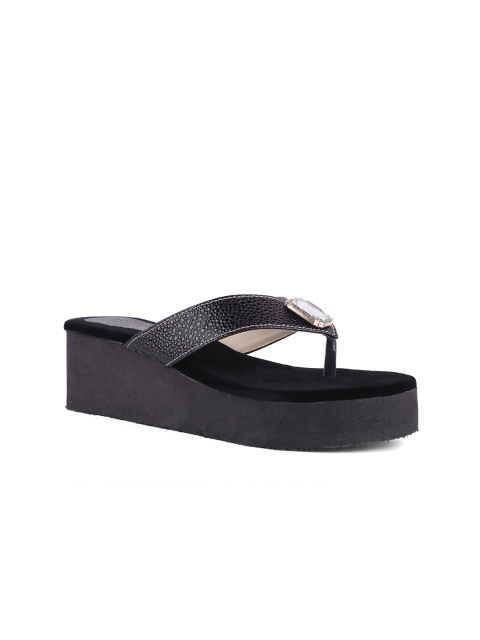 

FABBMATE Black Wedge Sandals