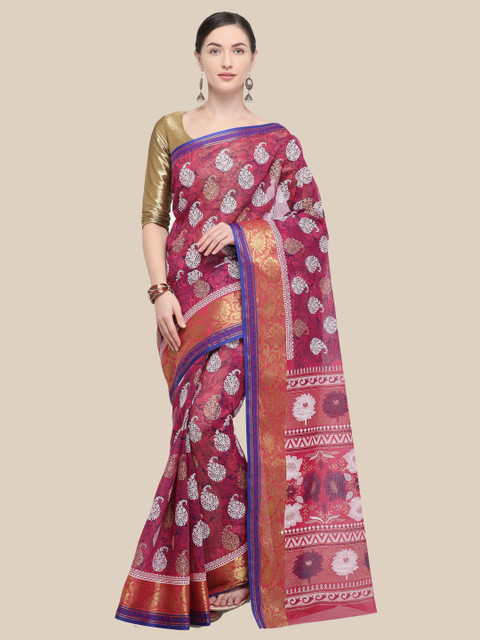 

Saree Swarg Magenta & Navy Blue Kalamkari Sarees