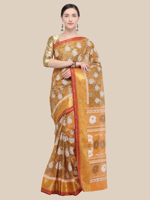 

Saree Swarg Mustard & Grey Paisley Zari Sarees