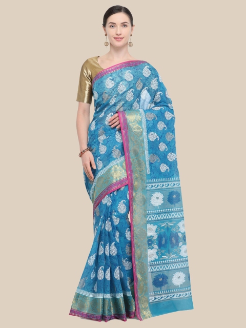 

Saree Swarg Blue & Pink Kalamkari Sarees