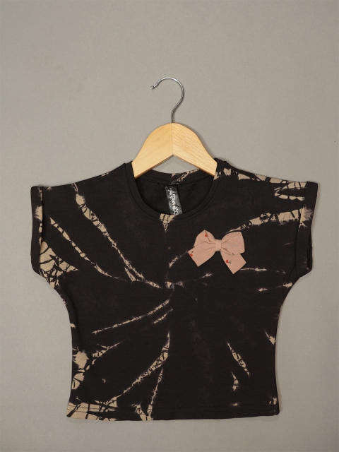 

Mumkins Black Embellished Print Extended Sleeves Top