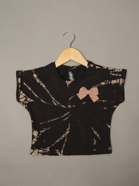 

Mumkins Black Embellished Print Extended Sleeves Top