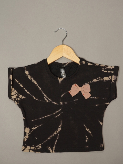 

Mumkins Black Embellished Print Extended Sleeves Top