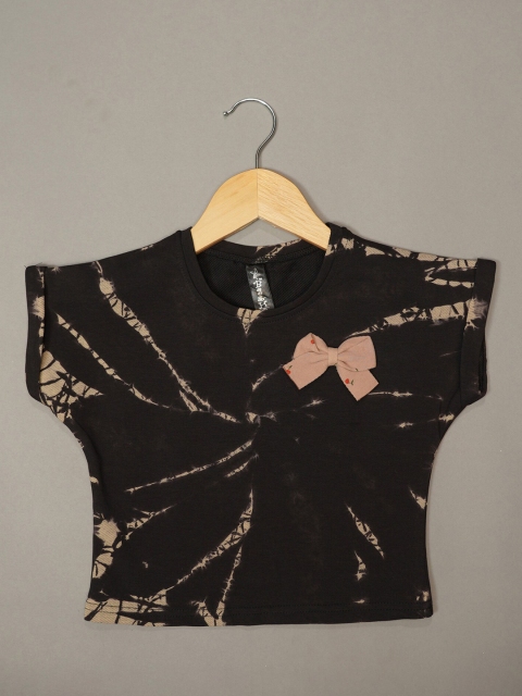 

Mumkins Black Embellished Print Extended Sleeves Top
