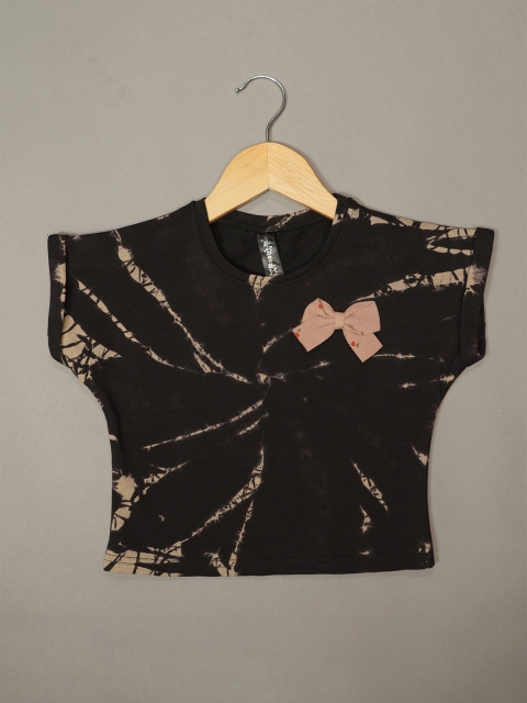 

Mumkins Black Embellished Print Extended Sleeves Top