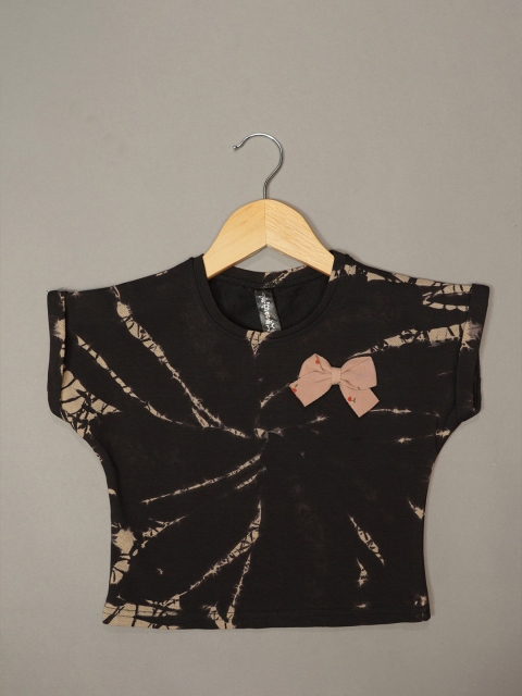 

Mumkins Black Embellished Print Extended Sleeves Top