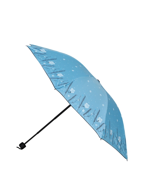 

LOOM LEGACY Turquoise Blue Floral Printed 3-Fold Umbrella