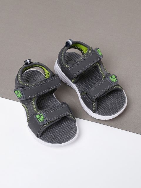 

max Boys Grey & Green PU Comfort Sandals