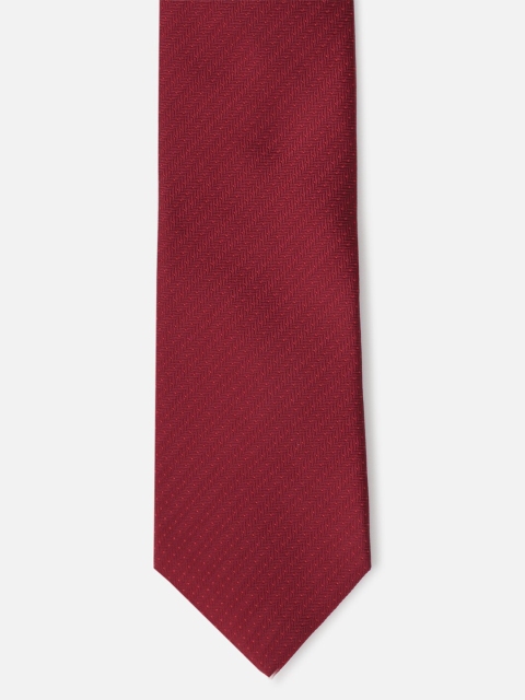 

Van Heusen Men Maroon & Black Woven Design Skinny Tie