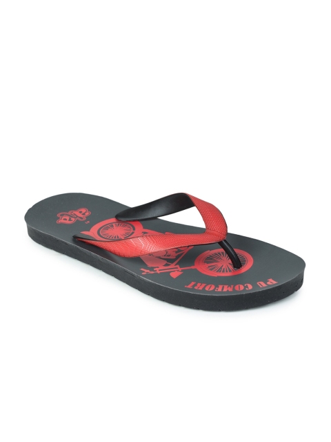 

Liberty Men Black & Red Printed Slip-On