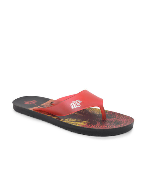 

Liberty Men Red & Black Printed Slip-On