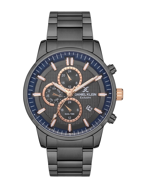 

Daniel Klein Men Rose Gold-Toned Dial & Black Stainless Steel Bracelet Style Straps Analogue Watch