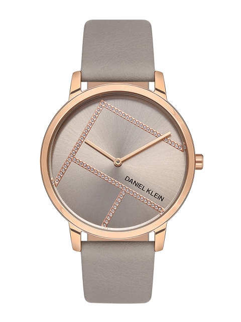

Daniel Klein Women Gold-Toned Embellished Dial & Grey Leather Straps Analogue Watch DK 1 13057-5