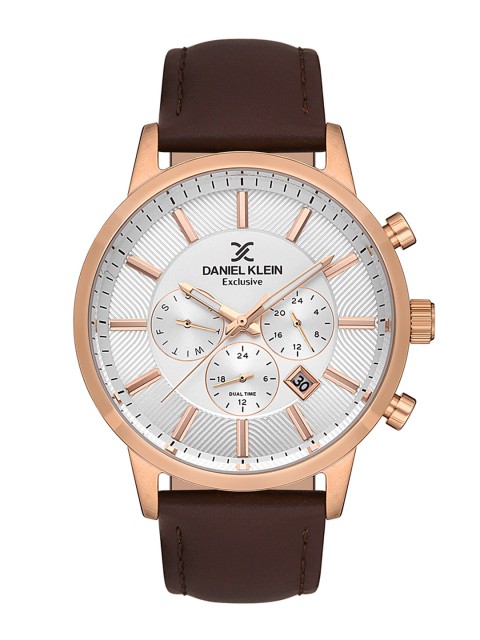 

Daniel Klein Men Pink Dial & Brown Leather Straps Analogue Watch DK 1 13114-3