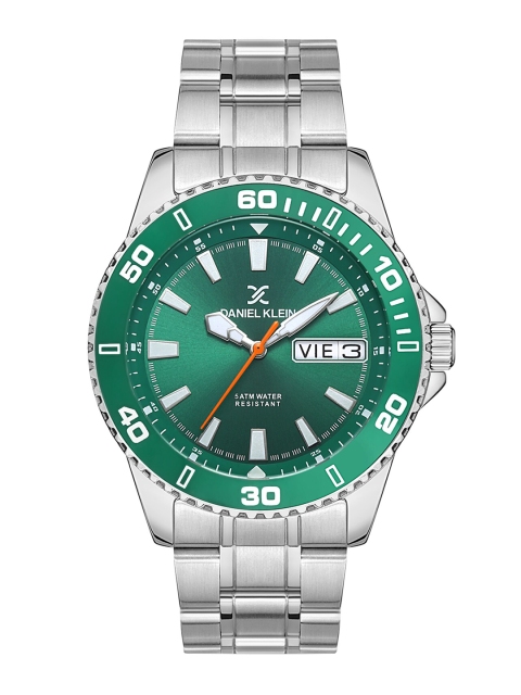 

Daniel Klein Men Green Dial & Silver Toned Analogue Watch DK.1.13075-3-Green