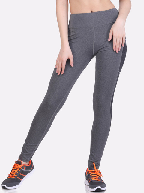 

LAASA SPORTS Women Grey Melange Solid Dry Fit Track Pants