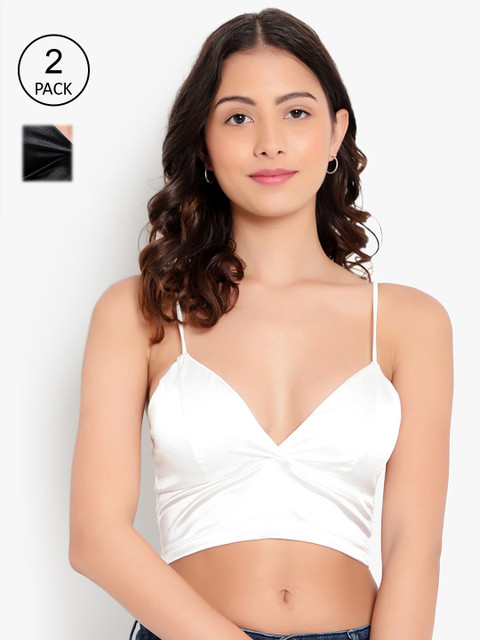 

PARKHA Women Pack Of 2 Black & White Bralette Bra