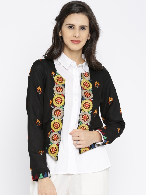 

Colour Me by Melange Black Printed Waistcoat