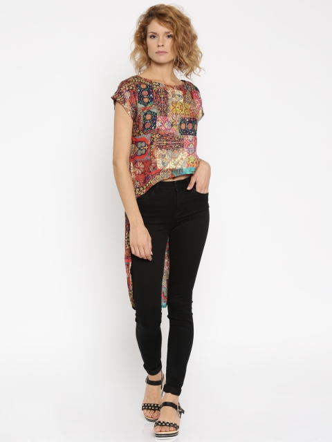 

Colour Me by Melange Multicoloured Printed High-Low Hem Tunic, Multi