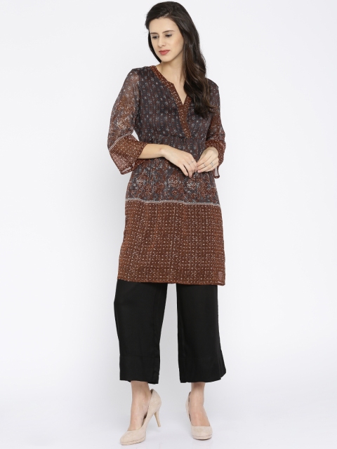 

Colour Me by Melange Black & Brown Printed Tunic