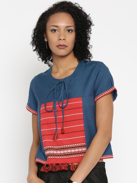 

Colour Me by Melange Women Blue & Red Top
